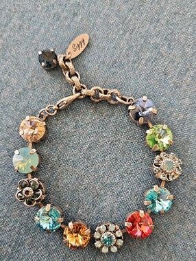 Siggy Jewelry Bracelet - Crystals With Flowers - 9"